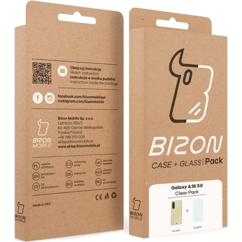 Etui + 2x szkło na ekran Bizon Case Clear Pack do Samsung Galaxy A36 5G