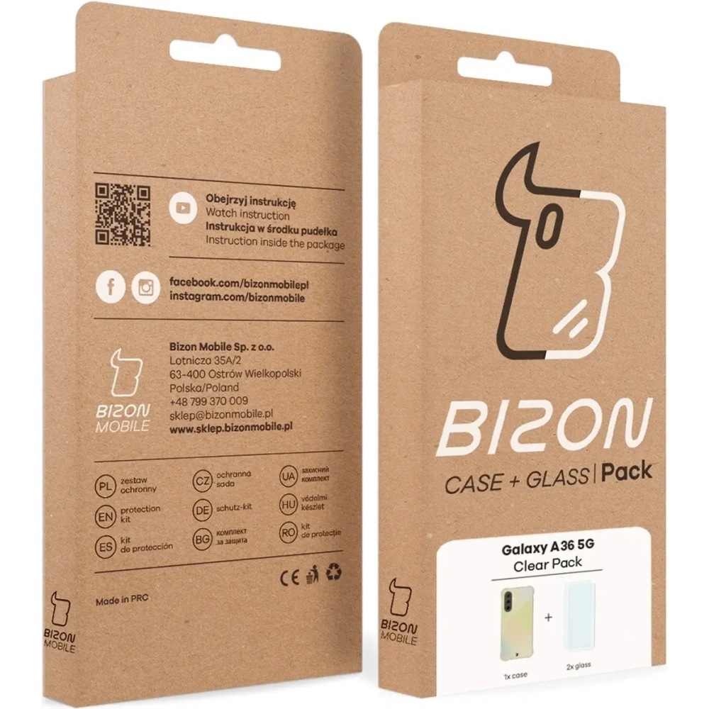Hurtownia GSM - Bizon Case Clear Pack Hülle + 2x Displayschutzglas für Samsung Galaxy A36 5G - BIZ9414 - {ean13} - Hurt