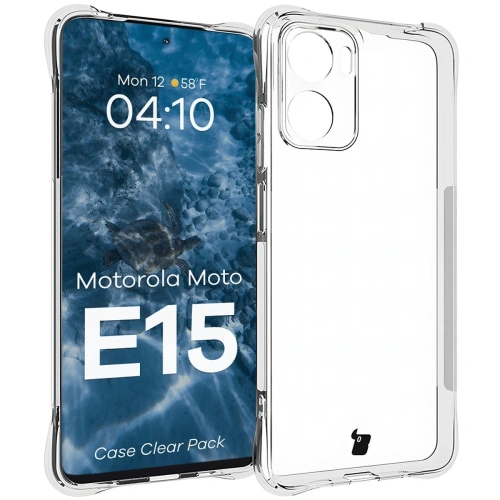 Etui + 2x szkło na ekran Bizon Case Clear Pack do Motorola Moto E15