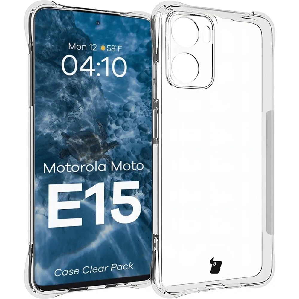 Hurtownia GSM - Bizon Case Clear Pack Hülle + 2x Displayschutzglas Motorola Moto E15 - BIZ9415 - {ean13} - Hurt