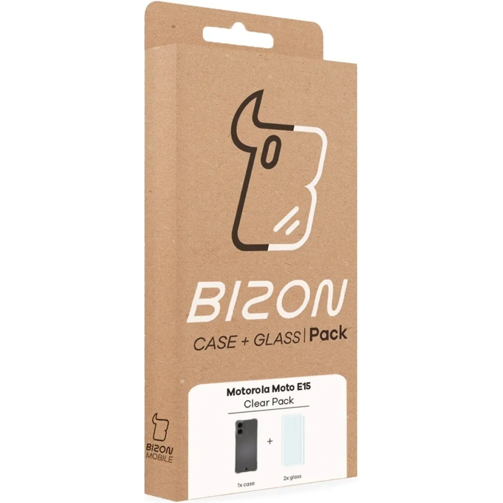 Hurtownia GSM - Bizon Case Clear Pack Hülle + 2x Displayschutzglas Motorola Moto E15 - BIZ9415 - {ean13} - Hurt