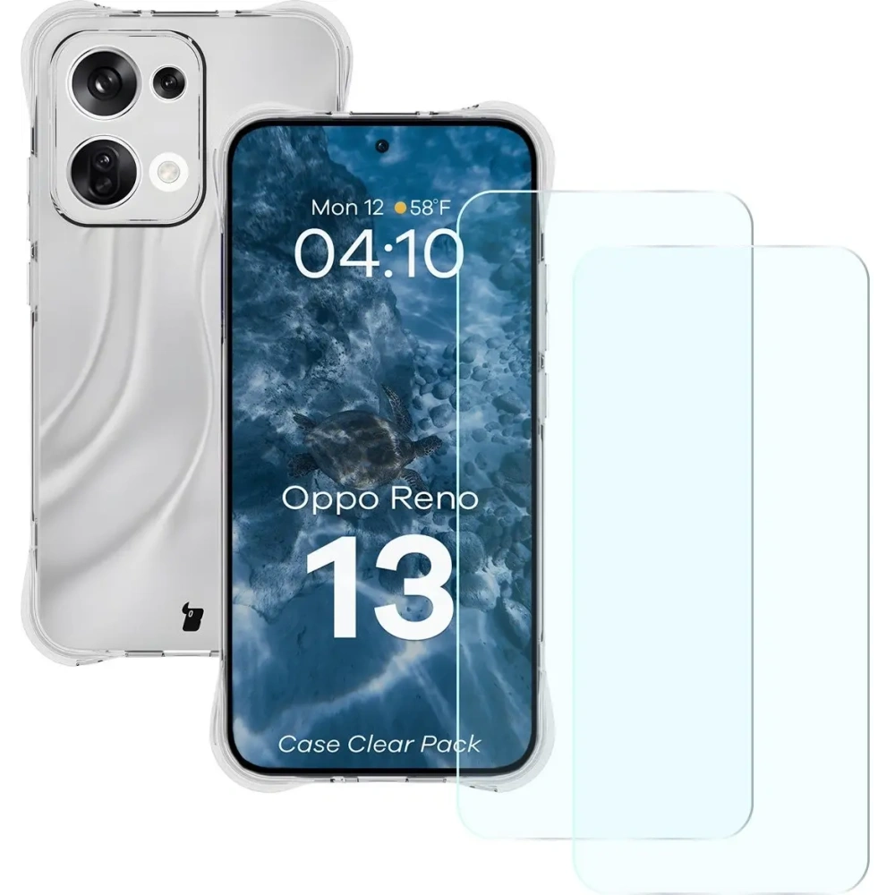 Hurtownia GSM - Husa Bizon Case Clear Pack + 2x sticlă de protecție pentru Oppo Reno13 - BIZ9416 - {ean13} - Hurt