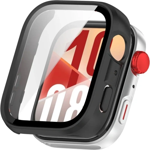 Etui ze szkłem do zegarka Bizon Case+Glass Watch do Huawei Watch Fit 4 czarne matowe