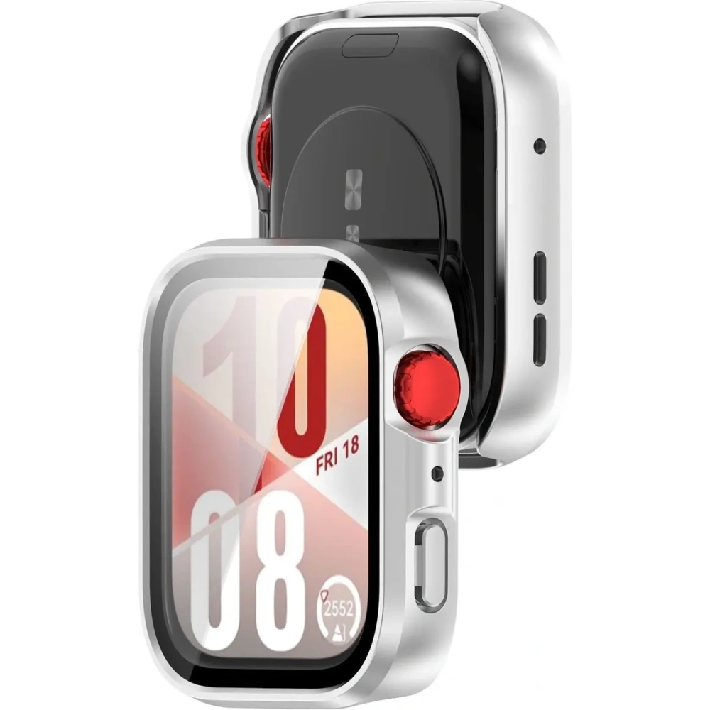 Hurtownia GSM - Etui ze szkłem do zegarka Bizon Case+Glass Watch do Huawei Watch Fit 4 satynowo srebrne - BIZ9421 - {ean13} - Hurt