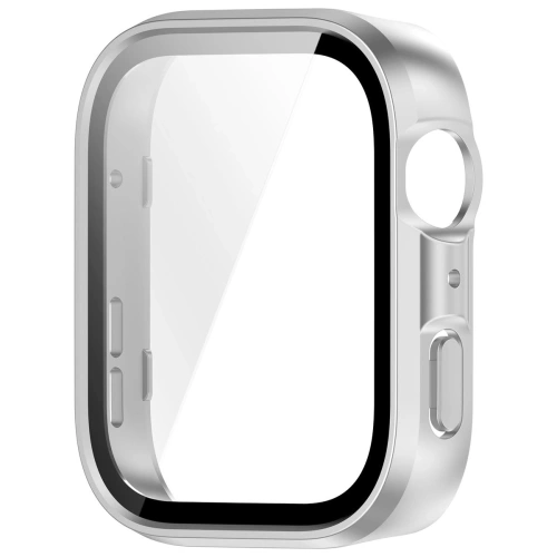 Etui ze szkłem do zegarka Bizon Case+Glass Watch do Huawei Watch Fit 4 satynowo srebrne