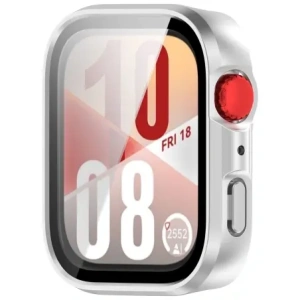 Hurtownia GSM - Etui ze szkłem do zegarka Bizon Case+Glass Watch do Huawei Watch Fit 4 satynowo srebrne - BIZ9421 - {ean13} - Hurt