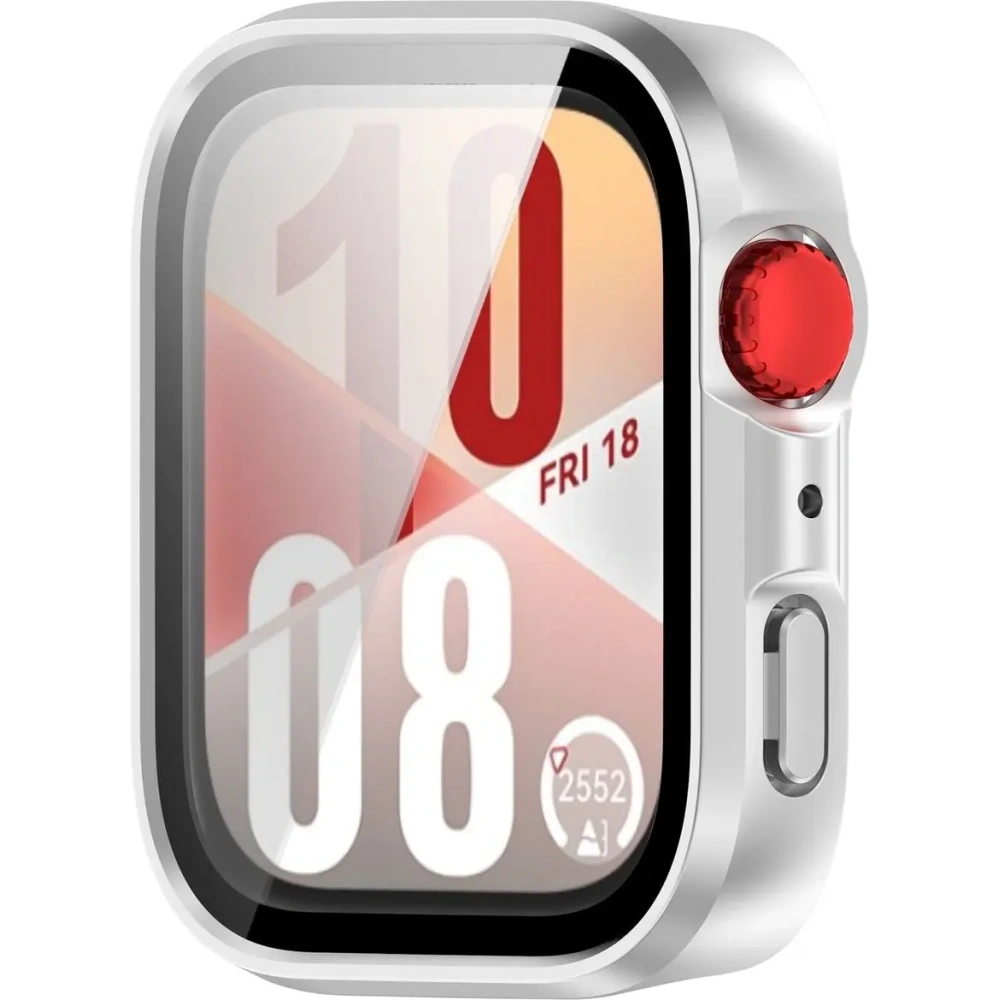 Hurtownia GSM - Etui ze szkłem do zegarka Bizon Case+Glass Watch do Huawei Watch Fit 4 satynowo srebrne - BIZ9421 - {ean13} - Hurt