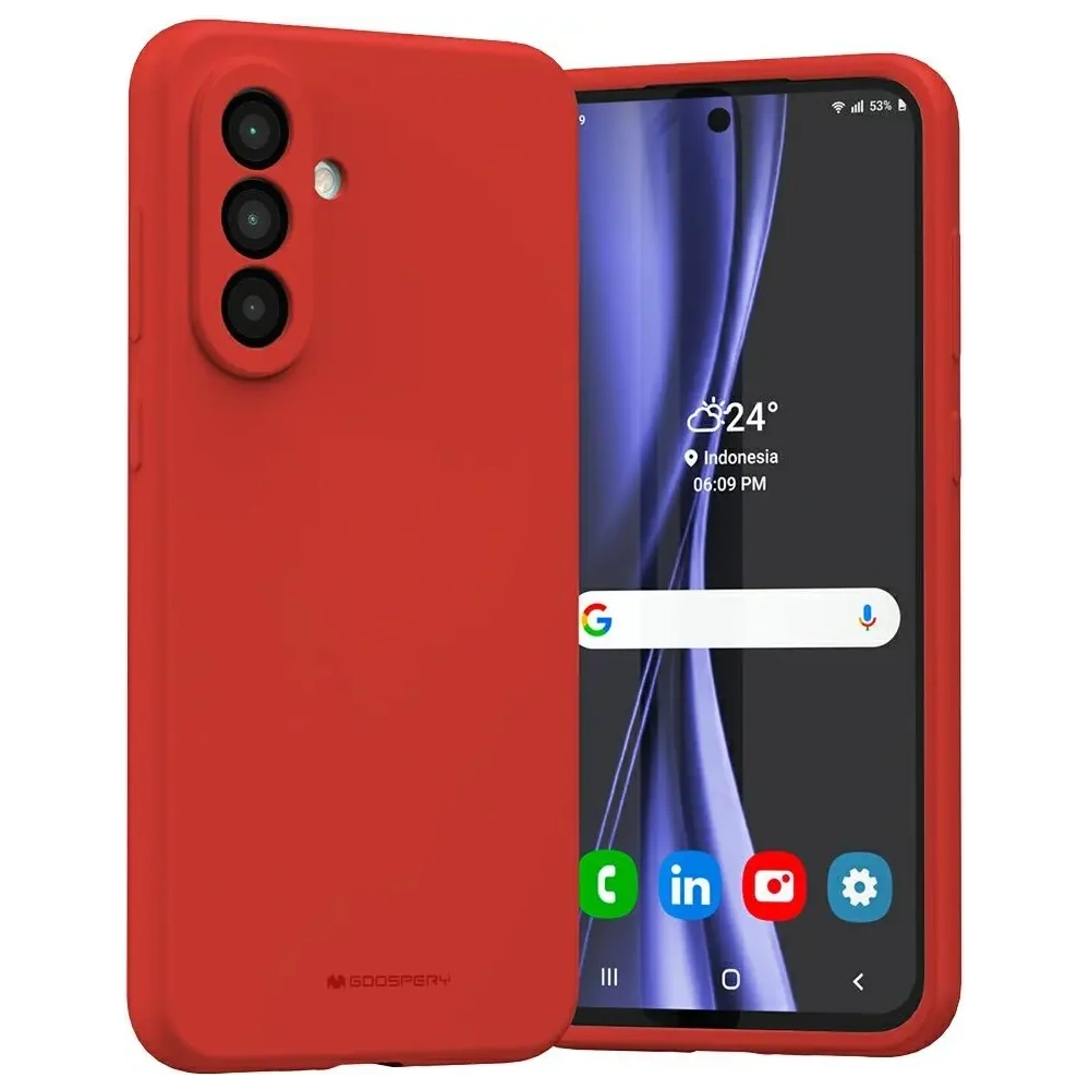 Etui Mercury Silicone do Samsung Galaxy A36 czerwony