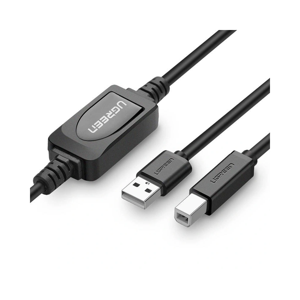 Hurtownia GSM - Aktivní USB 2.0 A-B kabel UGREEN US122 pro tiskárnu, 10m (černý) - UGR407BLK - {ean13} - Hurt