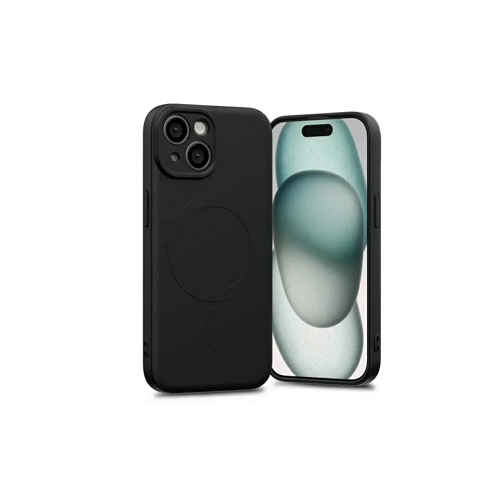 Wholesale Mercury MagSafe Semi-Silicone Case Apple iPhone 15 black - MCR187 - {ean13} - Hurt