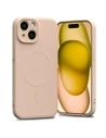 Carcasă semi-siliconică Mercury MagSafe pentru Apple iPhone 15 roz nisipos