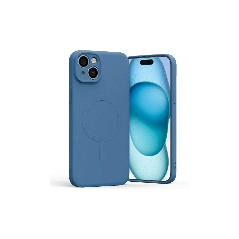 Wholesale Mercury MagSafe Semi-Silicone Case Apple iPhone 15 Plus blue - MCR198 - {ean13} - Hurt