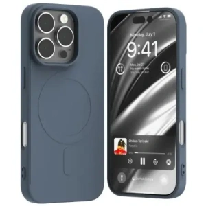 Wholesale Mercury MagSafe Semi-Silicone Case Apple iPhone 16 Pro navy blue - MCR215 - {ean13} - Hurt