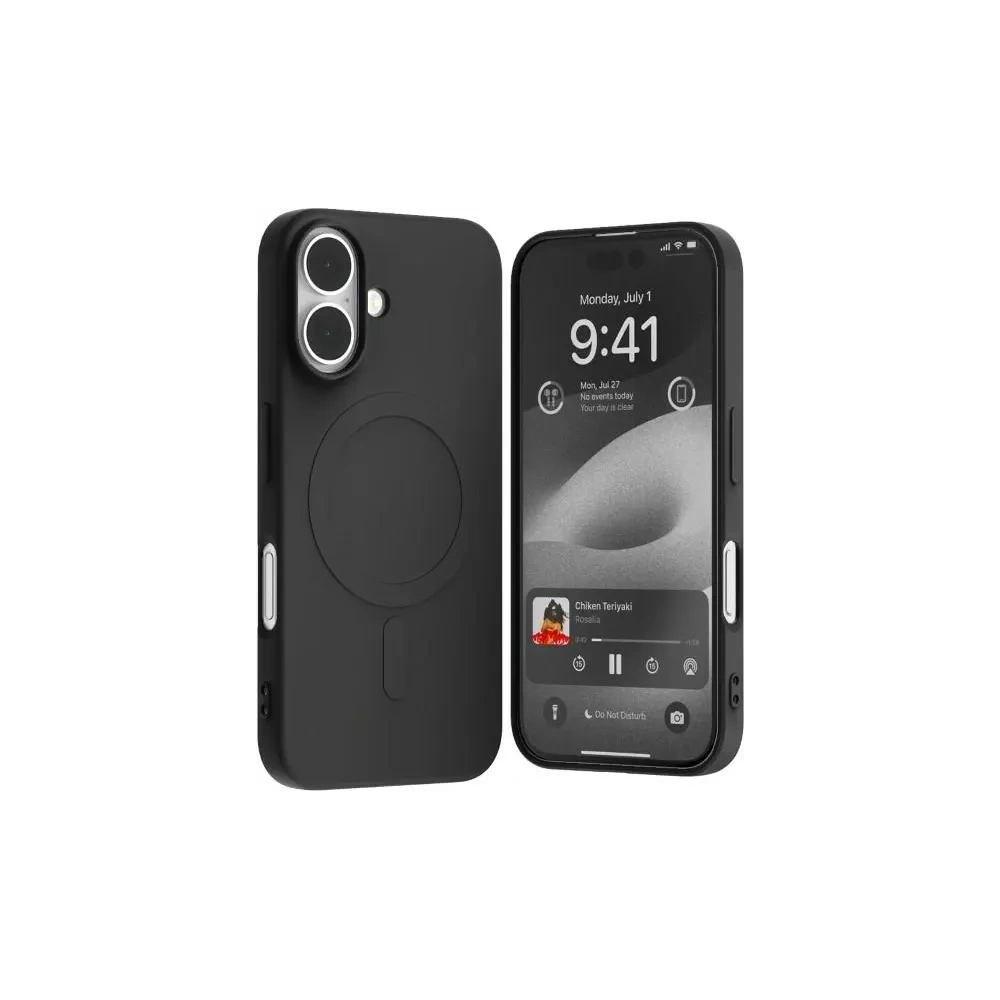 Hurtownia GSM - Carcasă semi-siliconică Mercury MagSafe pentru Apple iPhone 16, neagră - MCR217 - {ean13} - Hurt