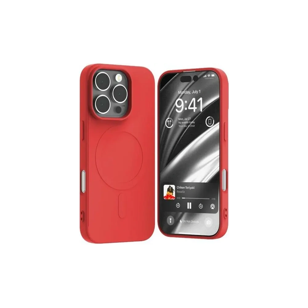 Wholesale Mercury MagSafe Semi-Silicone Case Apple iPhone 16 Pro red - MCR234 - {ean13} - Hurt