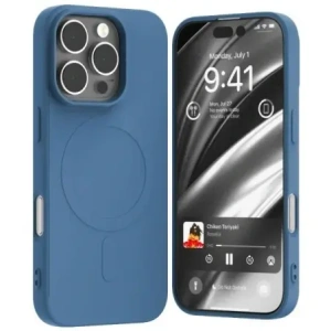 Wholesale Mercury MagSafe Semi-Silicone Case Apple iPhone 16 Pro blue - MCR238 - {ean13} - Hurt