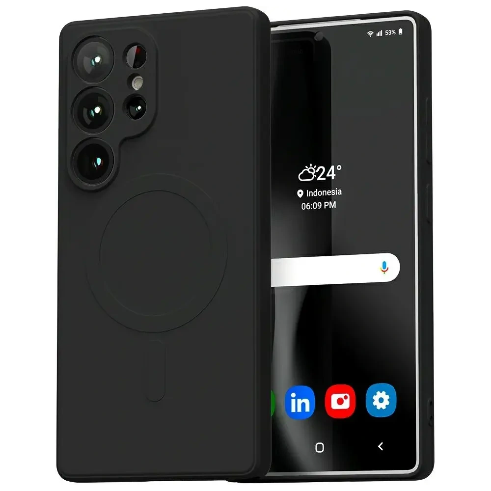 Hurtownia GSM - Mercury MagSafe Polosilikonový kryt pro Samsung Galaxy S25 Ultra černý - MCR288 - {ean13} - Hurt