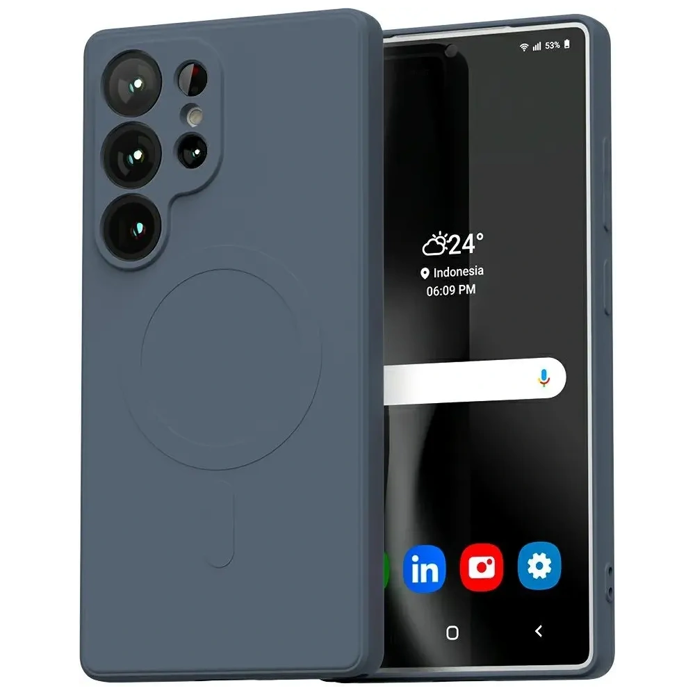 Hurtownia GSM - Mercury MagSafe Polosilikonový kryt pro Samsung Galaxy S25 Ultra tmavě modrý - MCR290 - {ean13} - Hurt