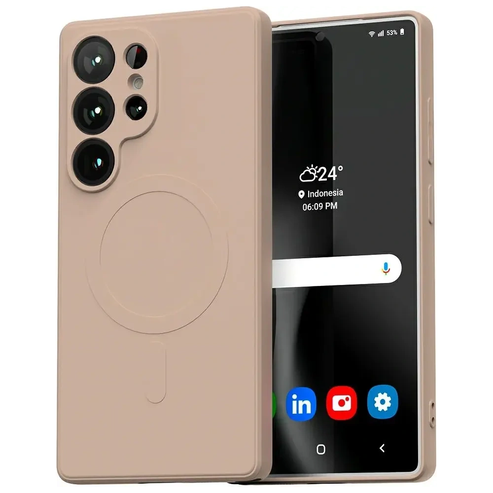 Hurtownia GSM - Mercury MagSafe Polosilikonový kryt Samsung Galaxy S25 Ultra růžový písečný - MCR295 - {ean13} - Hurt
