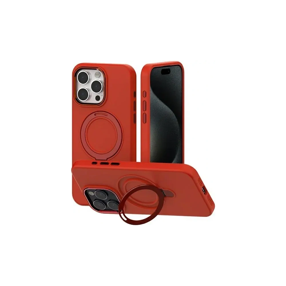 Wholesale Mercury MagSafe Stand Silicone Case Apple iPhone 15 red - MCR324 - {ean13} - Hurt