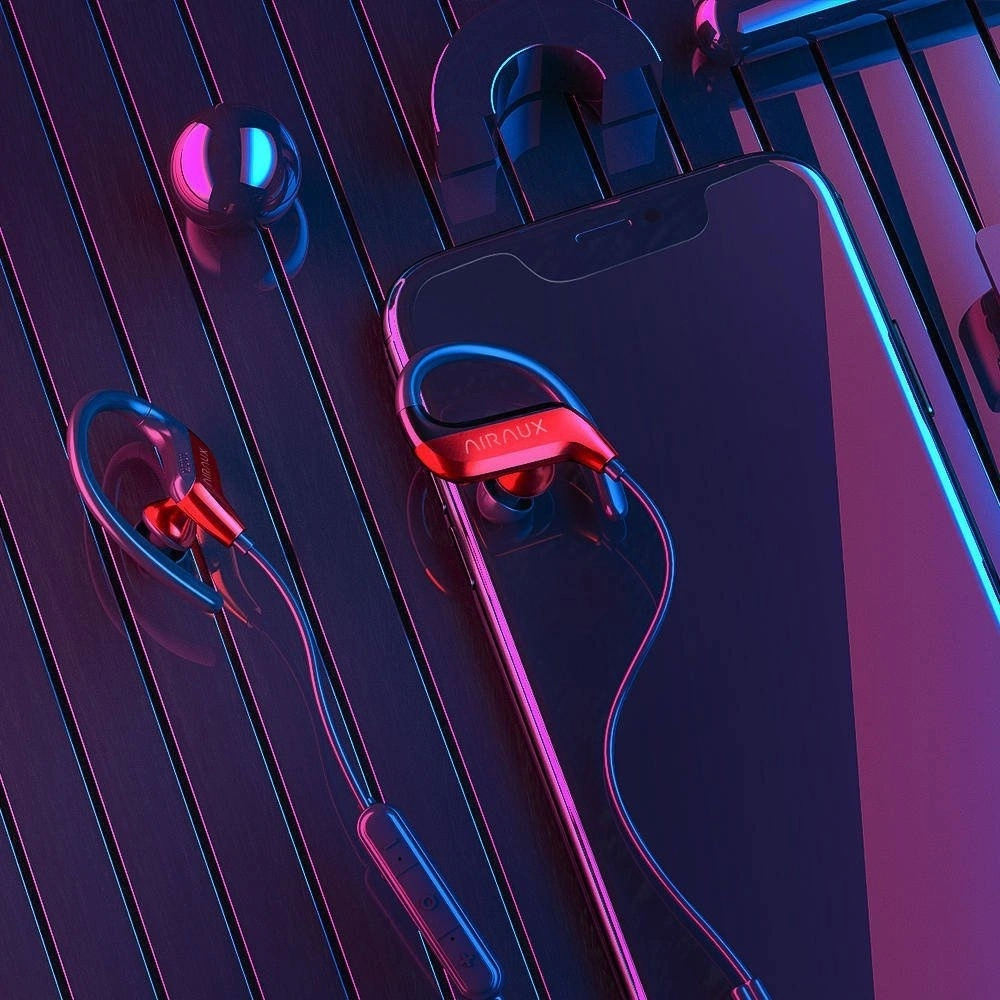 Wholesale Bluetooth V5.0 Ear Hook Earphones BlitzWolf AIRAUX AA-NH1 (red + black) - BLZ244REDBLK - {ean13} - Hurt