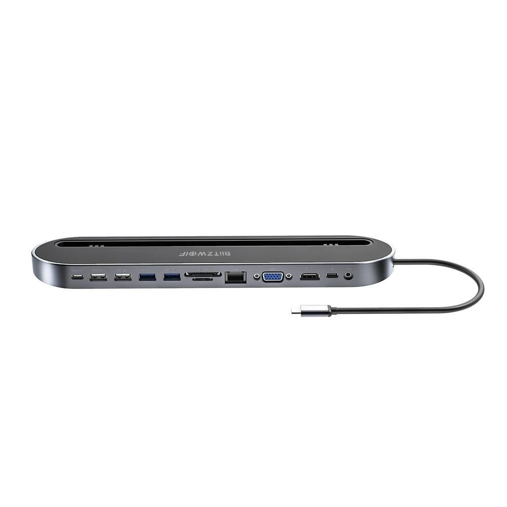 Hurtownia GSM - Adaptér 12w1 Blitzwolf BW-TH9 Hub USB-C na 2x USB 3.0 + 2x USB 2.0, VGA, RJ45, 3,5 mm jack, HDMI - BLZ248 - {ean13} - Hurt