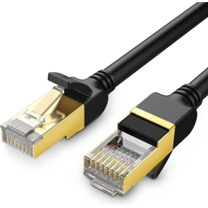 Runder Netzwerkkabel UGREEN NW107 Ethernet RJ45, Cat.7, STP, 3m (schwarz)