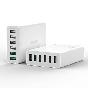 Încărcător 6x USB Blitzwolf BW-S15, QC 3.0, 60W (alb)