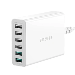 Încărcător 6x USB Blitzwolf BW-S15, QC 3.0, 60W (alb)