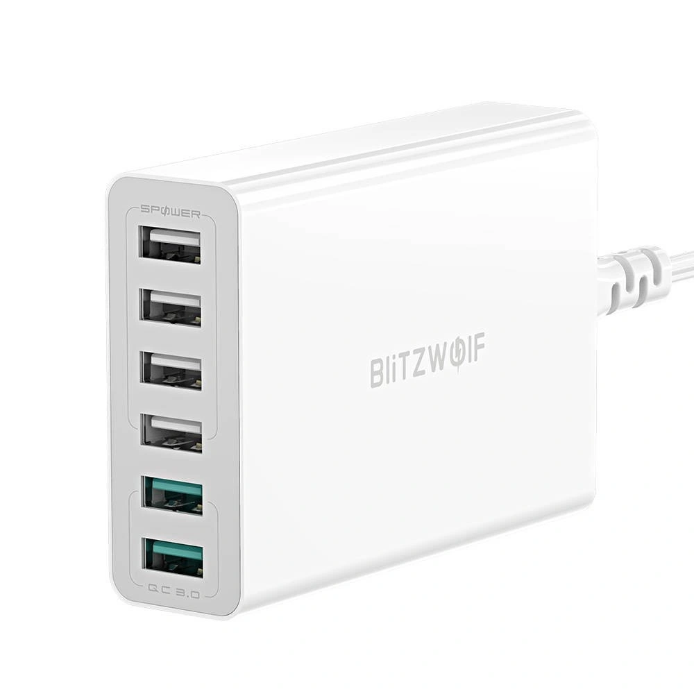 Hurtownia GSM - Nabíječka 6x USB Blitzwolf BW-S15, QC 3.0, 60W (bílá) - BLZ255WHT - {ean13} - Hurt