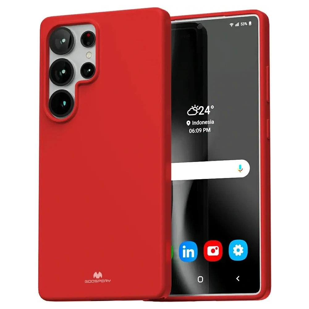 Hurtownia GSM - Husă moale Mercury pentru Samsung Galaxy S25 Ultra roșie - MCR739 - {ean13} - Hurt