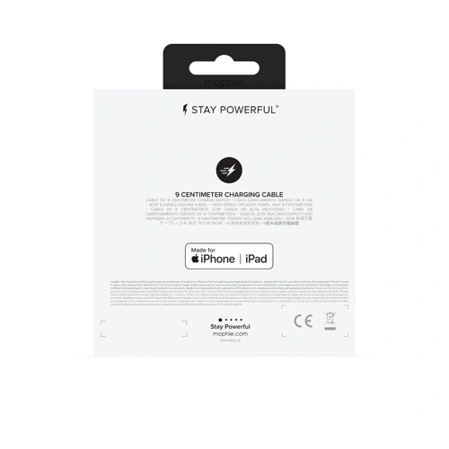 Kabel Mophie Lightning - USB-A 9cm (biały)