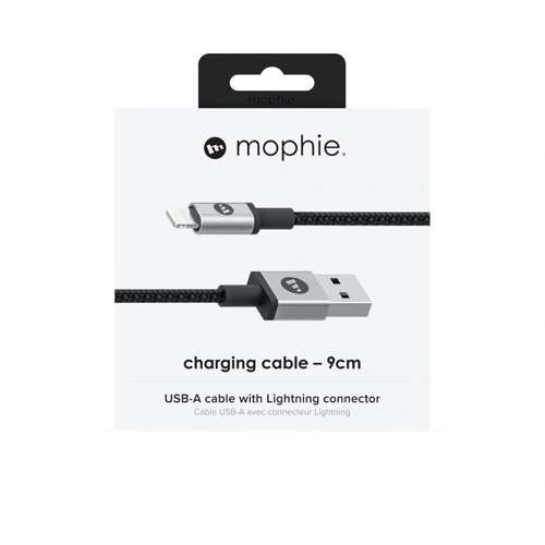 Kabel Mophie Lightning - USB-A 9cm (czarny)