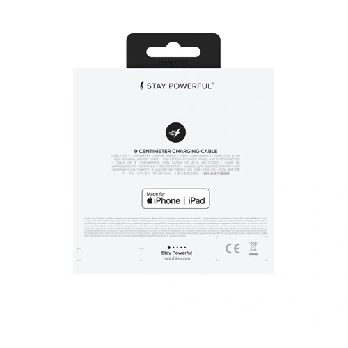 Kabel Mophie Lightning - USB-A 9cm (czarny)