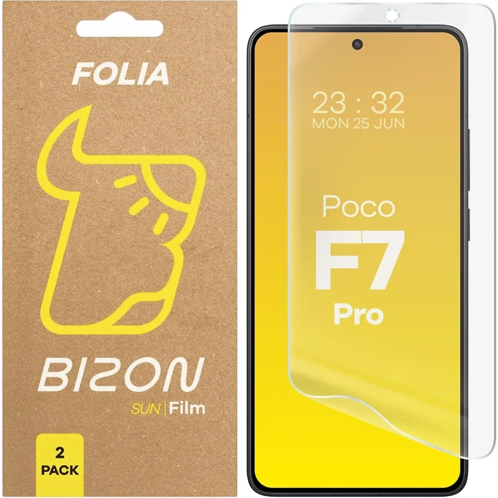 Hurtownia GSM - Bizon Skleněná fólie na slunce Xiaomi Poco F7 Pro [2 BALENÍ] - BIZ9424 - {ean13} - Hurt