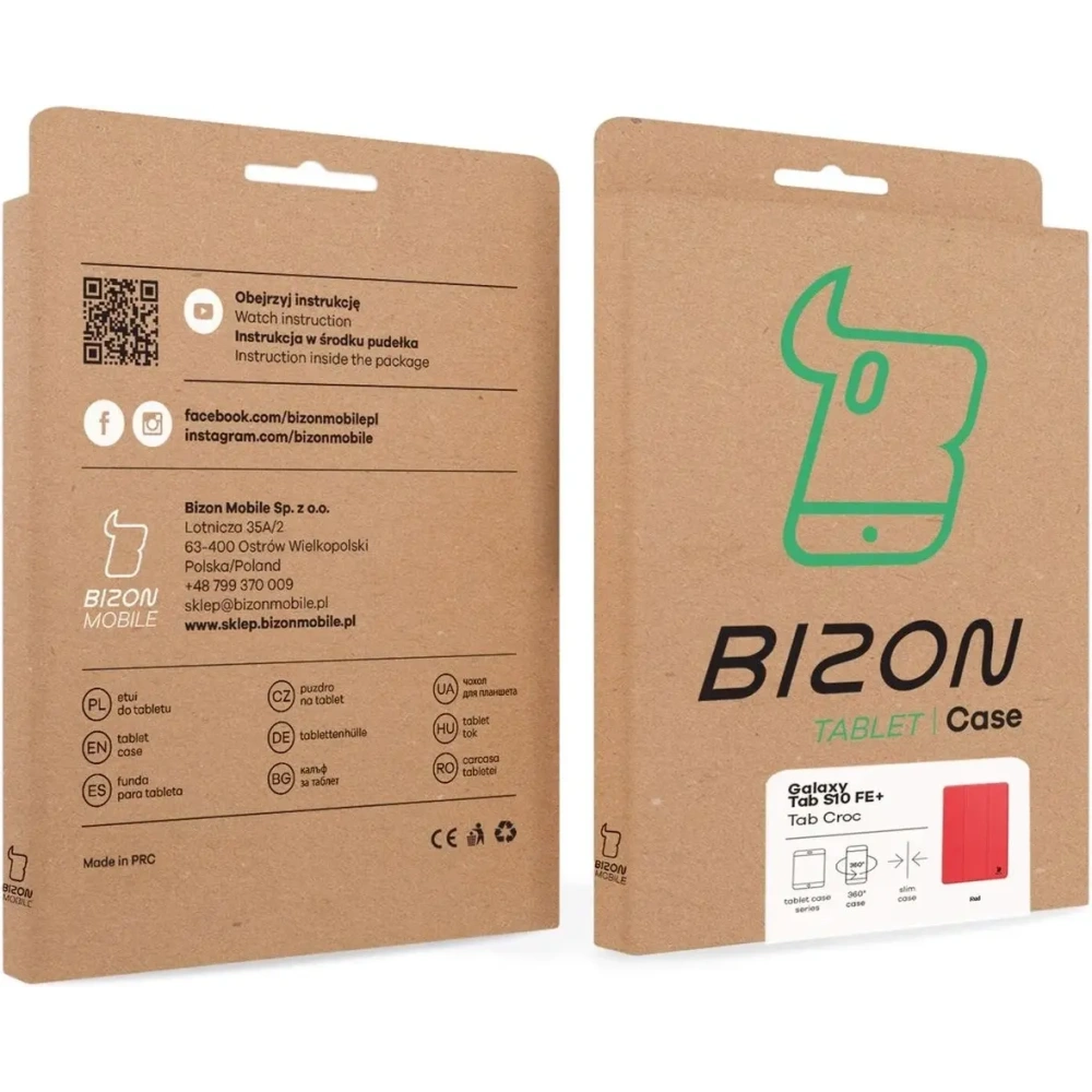 Hurtownia GSM - Bizon Case Tab Croc Samsung Galaxy Tab S10 FE+ Plus piros - BIZ9426 - {ean13} - Hurt