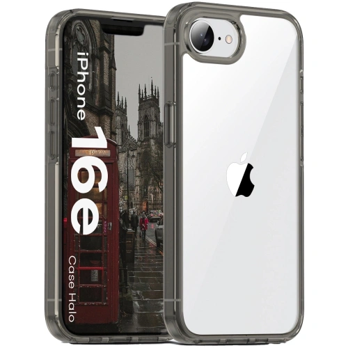 Etui Bizon Case Halo do Apple iPhone 16e przydymione-czarne