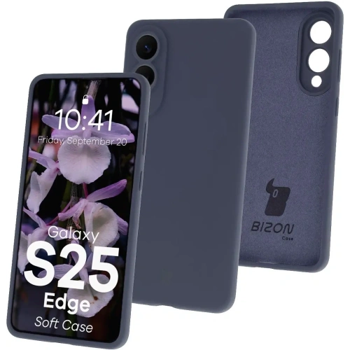 Silikonowe etui Bizon Soft Case do Samsung Galaxy S25 Edge ciemnoniebieskie