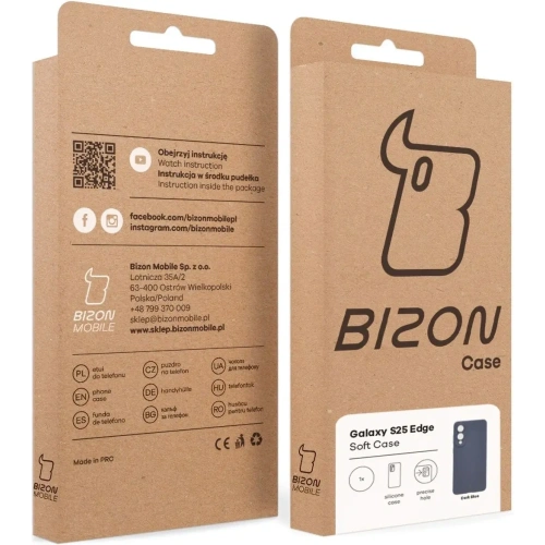 Silikonowe etui Bizon Soft Case do Samsung Galaxy S25 Edge ciemnoniebieskie