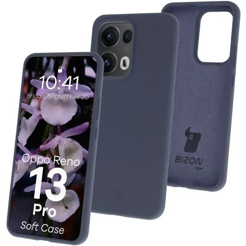 Silikonowe etui Bizon Soft Case do Oppo Reno13 Pro ciemnoniebieskie