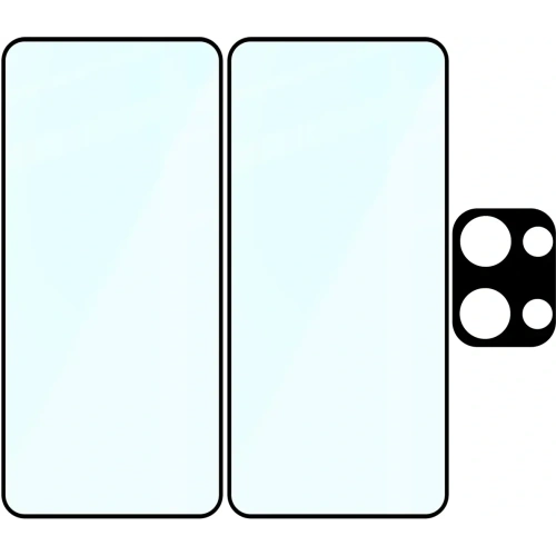 2x szkło na ekran + 1x szkło na aparat Bizon Edge 2 Pack do Oppo Reno13