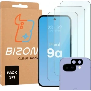 Hurtownia GSM - Bizon Glas Klar 2er Pack 3x gehärtetes Glas + 1x Linsenschutz Pixel 9a - BIZ9438 - {ean13} - Hurt