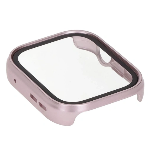 Etui ze szkłem do zegarka Bizon Case+Glass Watch do Huawei Watch Fit 4 satynowo różowe