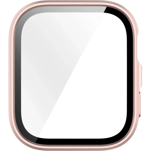 Etui ze szkłem do zegarka Bizon Case+Glass Watch do Huawei Watch Fit 4 satynowo różowe