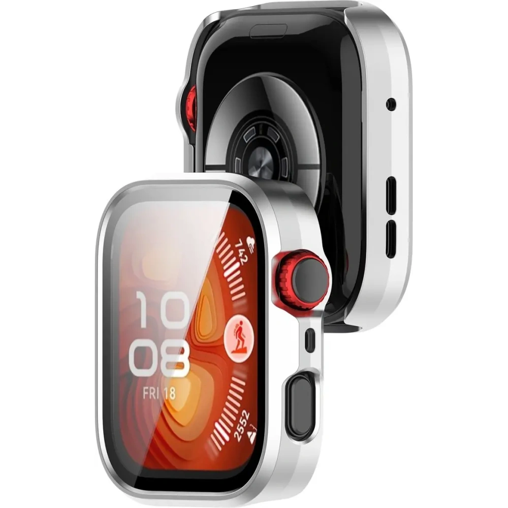 Hurtownia GSM - Etui ze szkłem do zegarka Bizon Case+Glass Watch do Huawei Watch Fit 4 Pro satynowo srebrne - BIZ9445 - {ean13} - Hurt