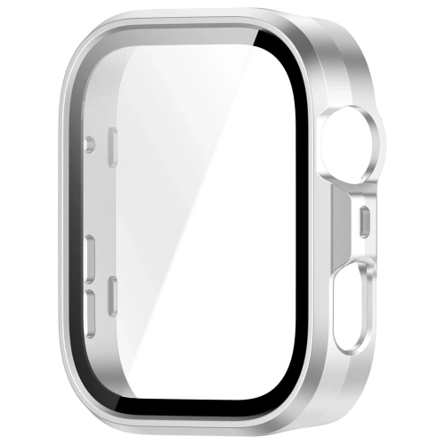 Etui ze szkłem do zegarka Bizon Case+Glass Watch do Huawei Watch Fit 4 Pro satynowo srebrne