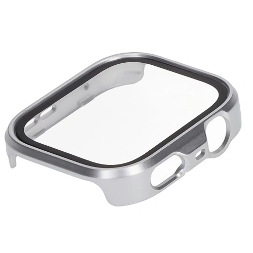 Etui ze szkłem do zegarka Bizon Case+Glass Watch do Huawei Watch Fit 4 Pro satynowo srebrne