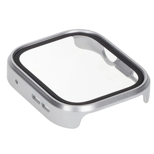 Etui ze szkłem do zegarka Bizon Case+Glass Watch do Huawei Watch Fit 4 Pro satynowo srebrne