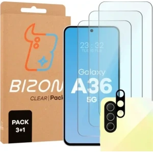 Hurtownia GSM - Bizon Glas Klar 2er Pack 3x gehärtetes Glas + 1x Linsenschutz für Samsung Galaxy A36 5G - BIZ9446 - {ean13} - Hurt