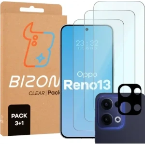 Hurtownia GSM - Bizon Glas Klar 2er Pack 3x gehärtetes Glas + 1x Linsenschutz für Oppo Reno13 - BIZ9447 - {ean13} - Hurt